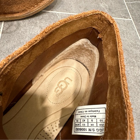 UGG suede brown leather chukka boot short lace up sheepskin shearling winter tan - Picture 4 of 11